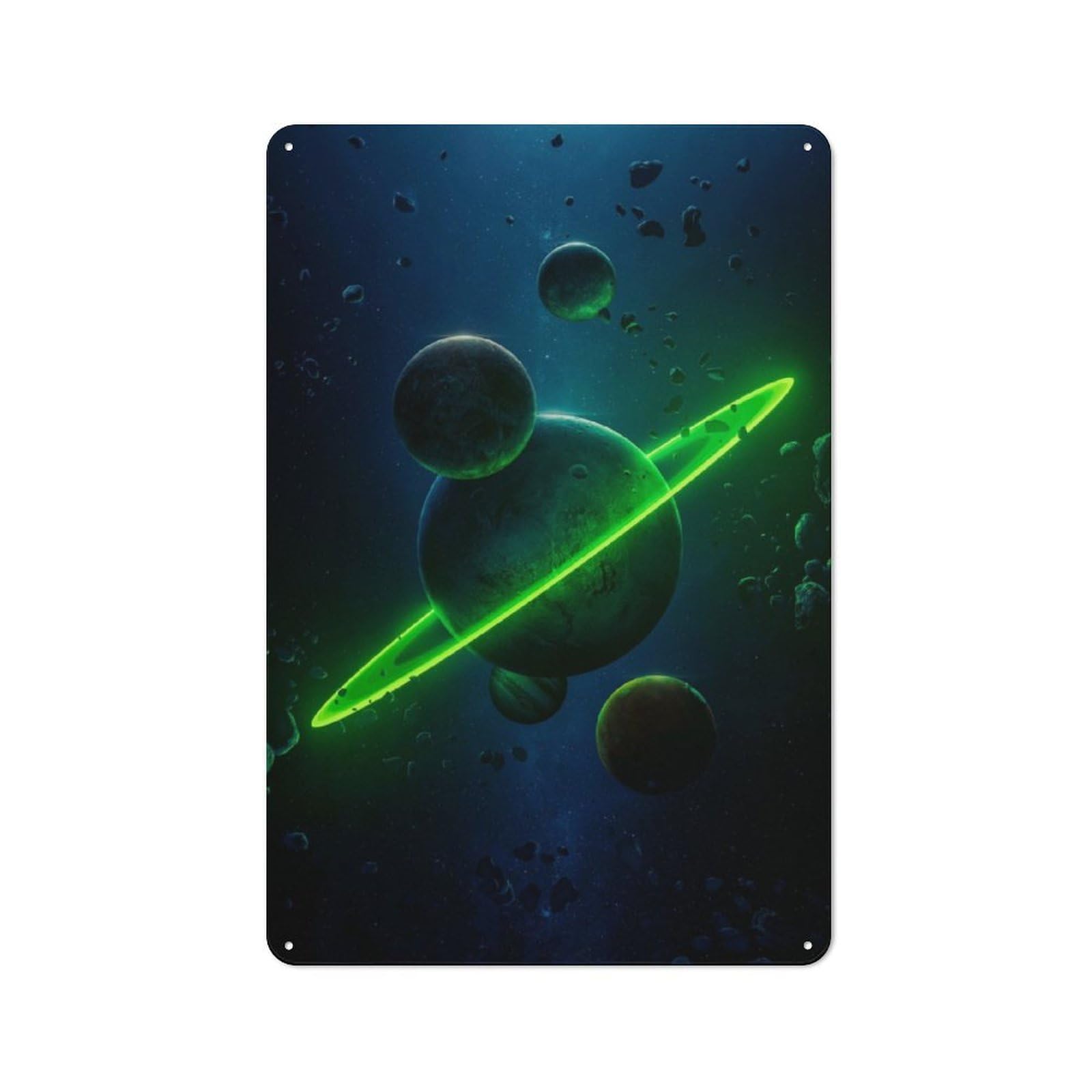 Junmoney Planet X Retro Metal Plaque 30X20cm For Living Room Or Hallway, Suited To Hallway Decor Fans