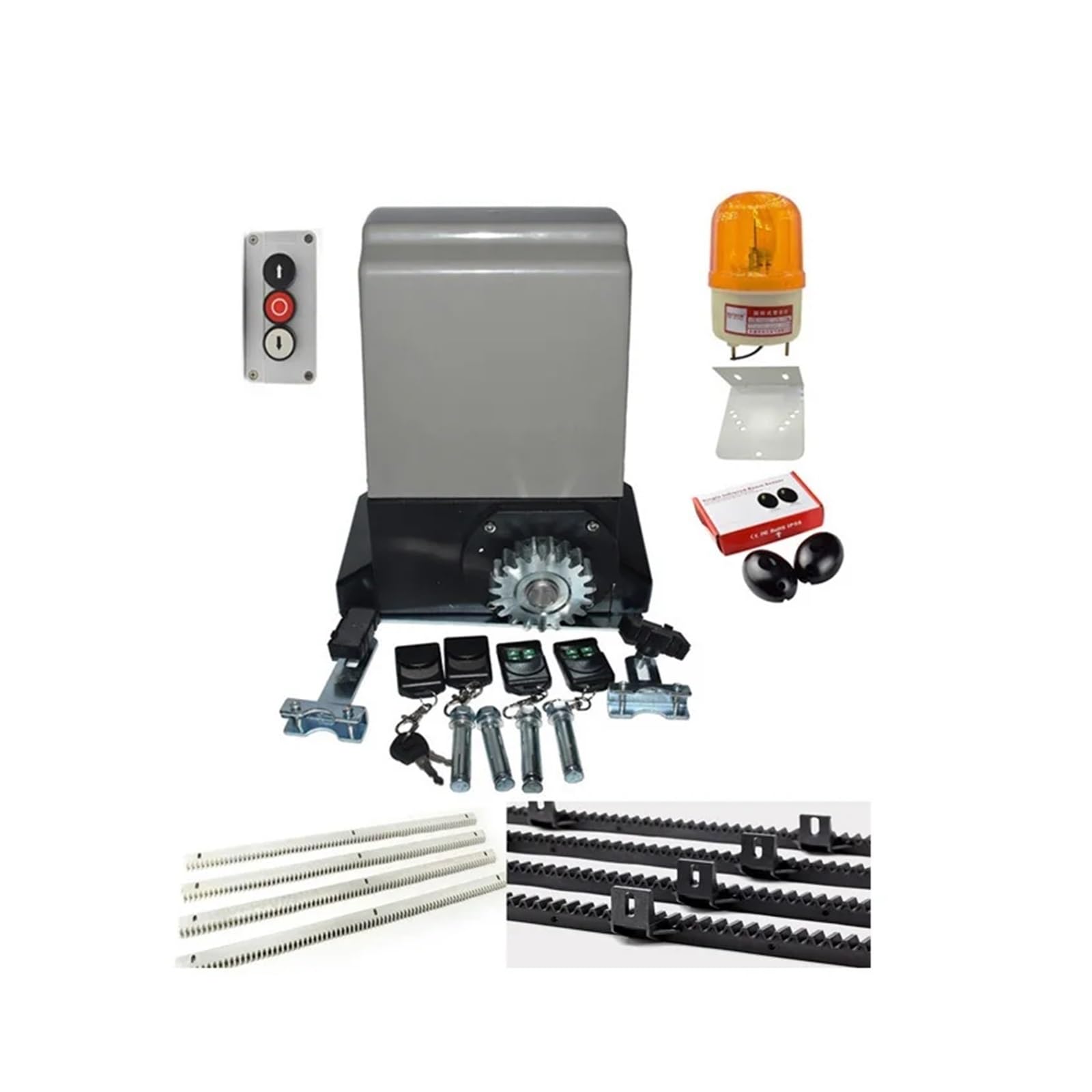 KIT SET DA 1200 kg Operatore apricancello scorrevole Motore di apertura porta automatica 4 o 5 m Binari Rack Ingresso alla casa e al giardino(Kit 2)