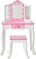 Vista 7 de Teamson Kids - Sweethearts Print Gisele Medium Vanity - Blanco/Rosa
