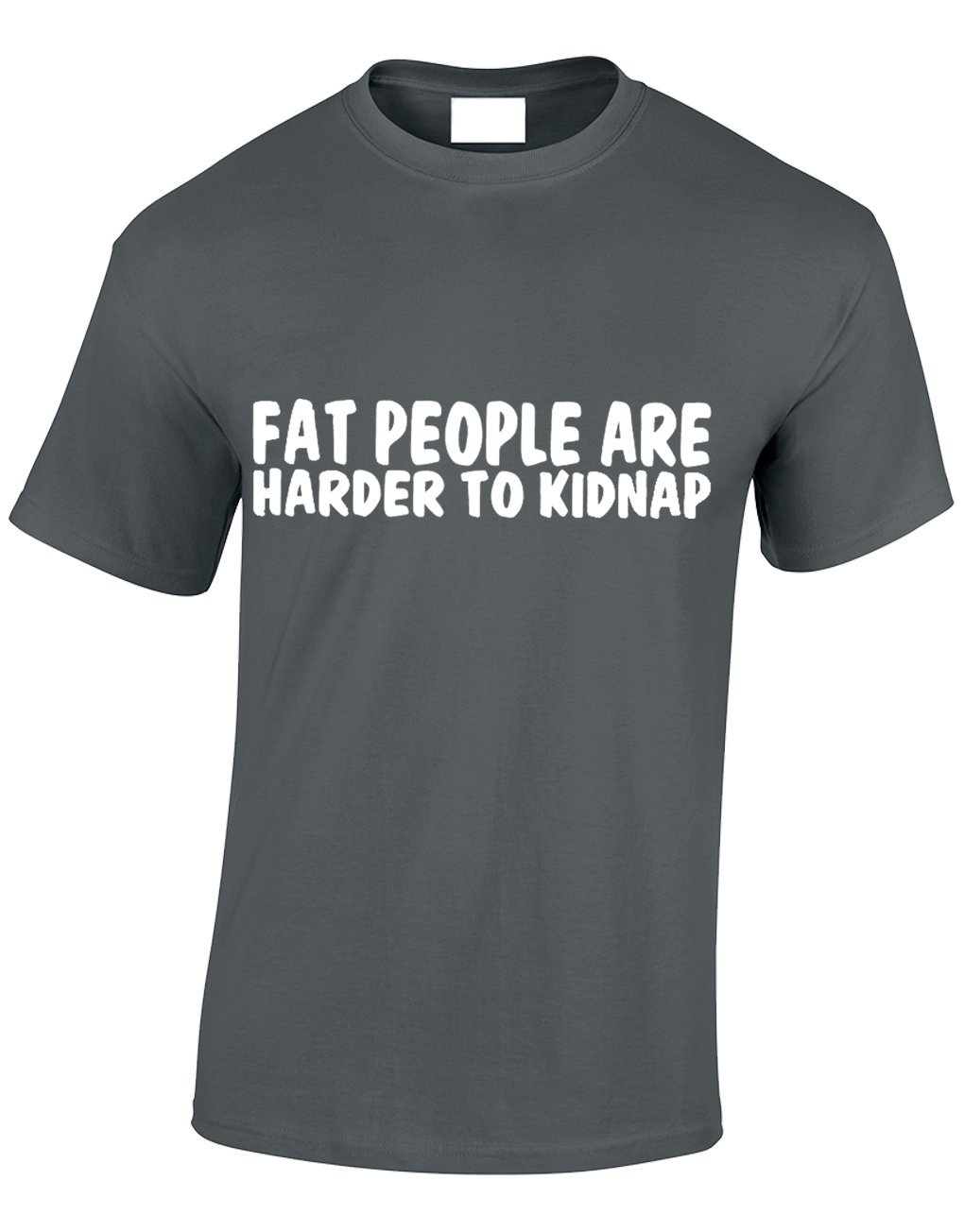 Crown Designs Men's Charcoal Fat People Are Harder To Kidnap Funny Cool For & Teenagers T-Shirts Tops - /Xx-Large