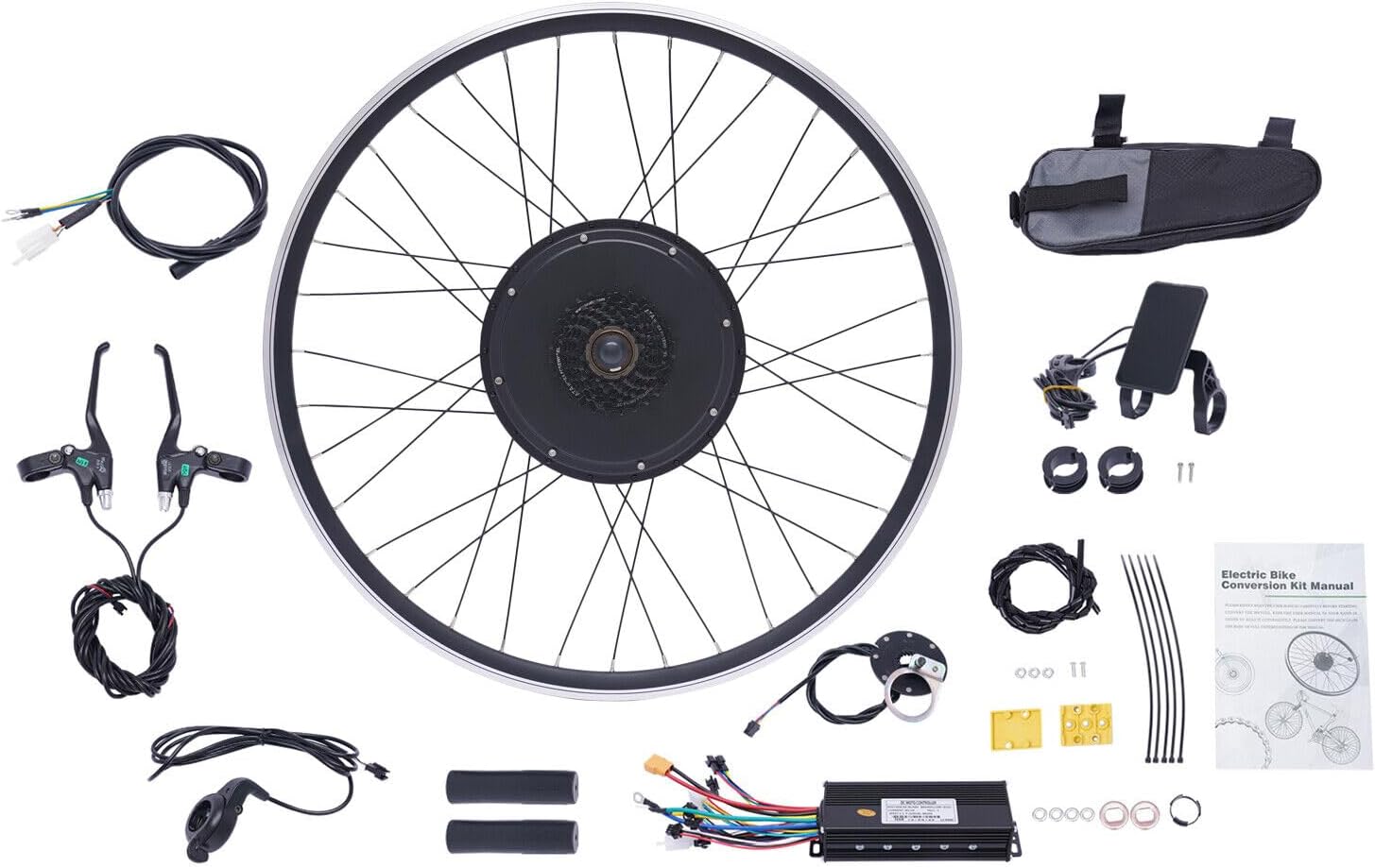 700C Front Wheel/Rear Wheel Electric Bicycle Conversion Kit, Motor 48 V 1000 W with Bicycle Conversion Kit with Integrated Controller Rear Wheel Brushless Hub Motor 700c for 28/29 Inch