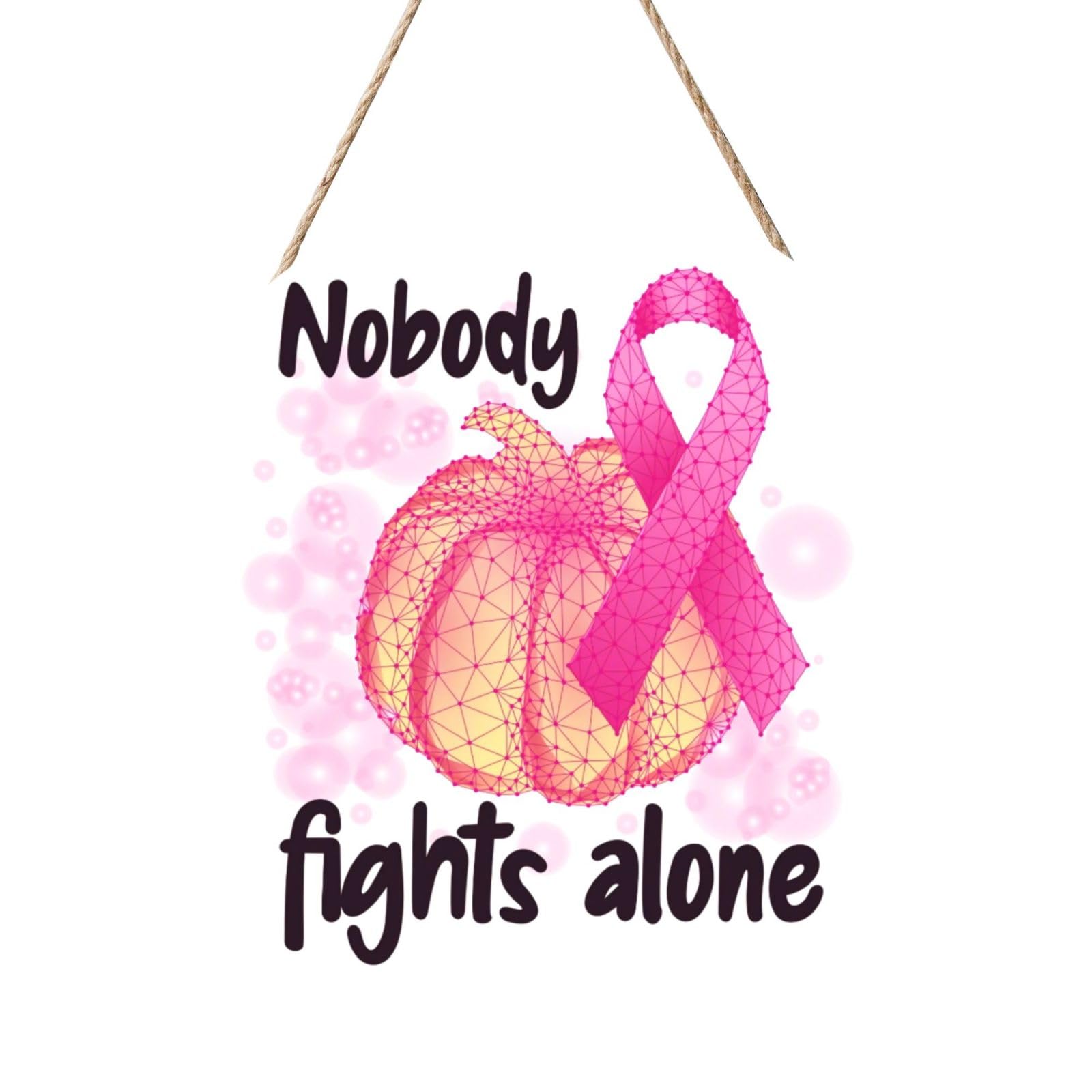 Breast Cancer Awareness Door Signs Plaques Wood Welcome Sign For Front Door Wall Hanging For Home Farmhouse Office Classroom Party Decoration