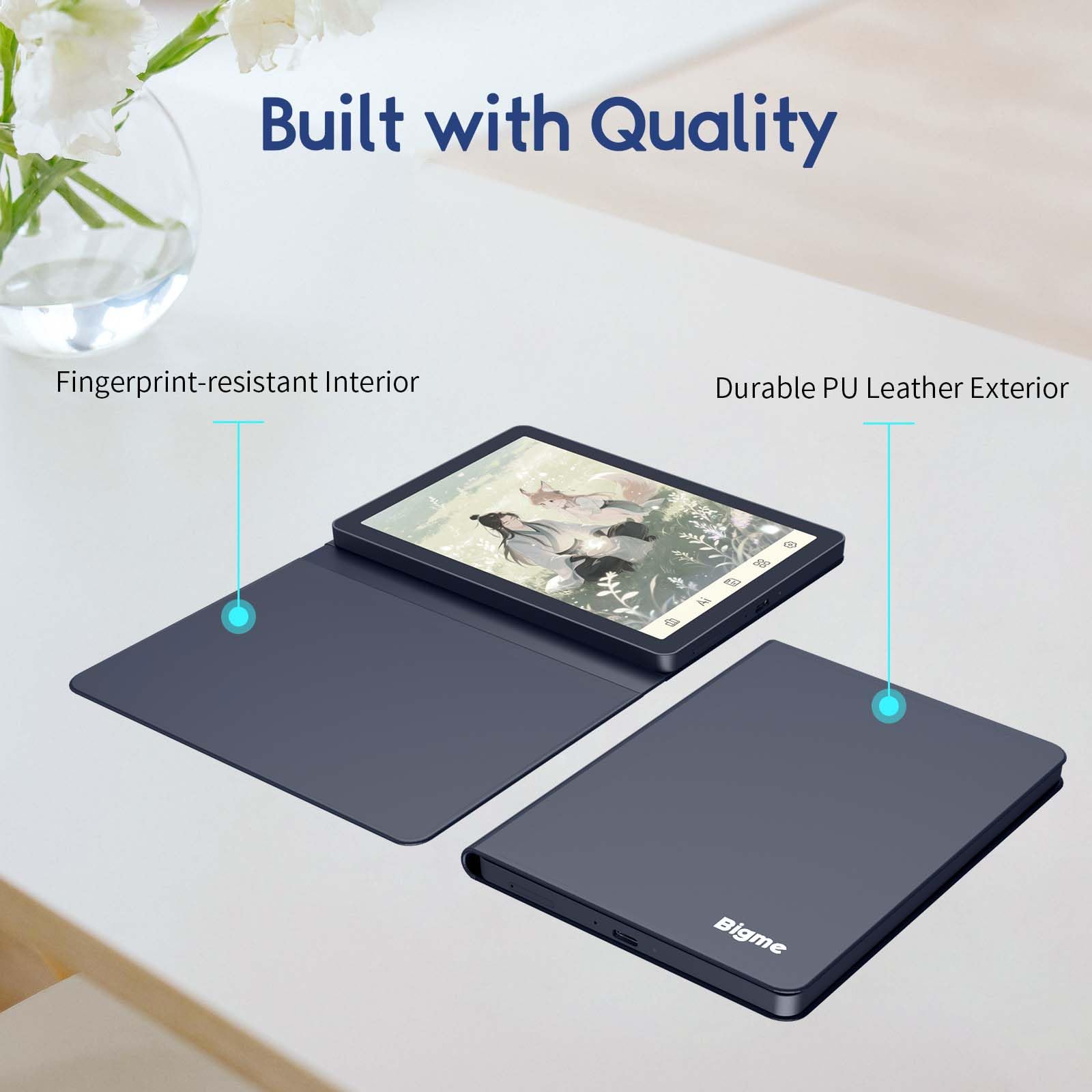 Funda para tablet Bigme B6 de 6 pulgadas, piel sintética, funda para Bigme B6 (azul marino) — view 6