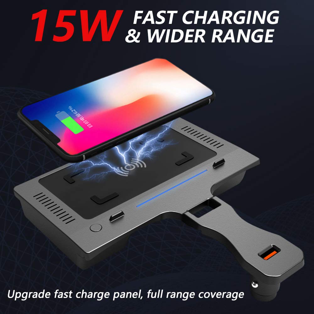 2021 Nuevo Cargador Inalámbrico Coche Auto para BMW 3 Series G20 G28 2020 2021 Consola Central Panel, 15W Qi Carga Rápida Auto Teléfono Cargador con QC3.0 USB Puerto para iPhone Samsung