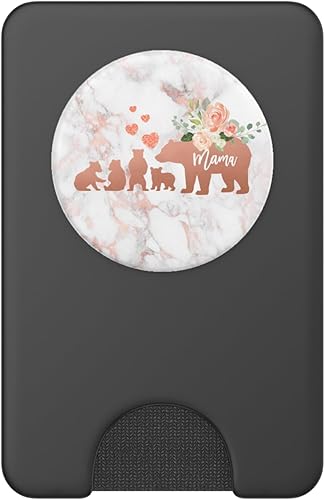 Miniatura 8 de Mama Bear 4 - Soporte y agarre para teléfonos y tabletas, diseño floral de acuarela, color rosa