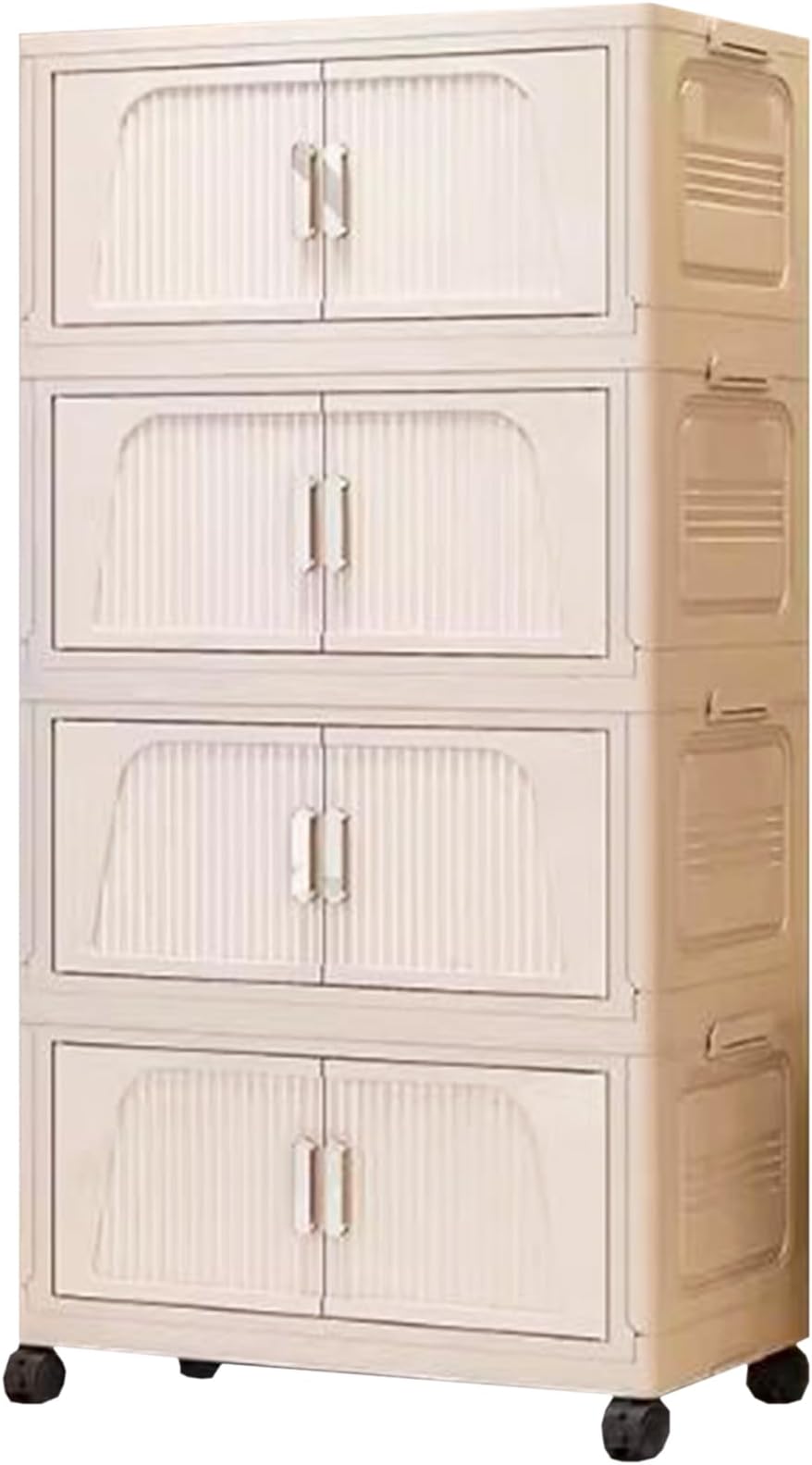 Foldable Storage Bins Stackable Plastic Bins With Lids and Wheels for Living Room Organization