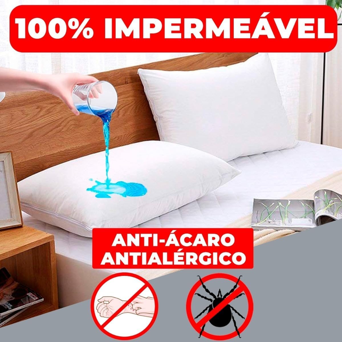 Kit 4 Capas Protetoras de Travesseiro Fronha Impermeável E Antialérgica Cor Branco Com Zipper Proteção Contra Ácaros E Líquidos Conforto E Qualidade Para Seu Sono Kit 4 Capas Protetoras de Travesseiro Fronha Impermeável E Antialérgica Cor Branco Com Zipper Proteção Contra Ácaros E Líquidos Conforto E Qualidade Para Seu Sono