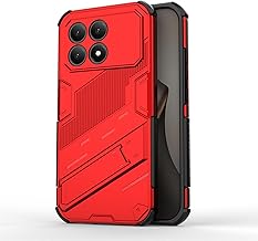 Dedux Funda para Xiaomi Poco F8 Pro 5G, Carcasa Funda Armadura Militar TPU de Silicona Dura para Pc con Soporte. Rojo