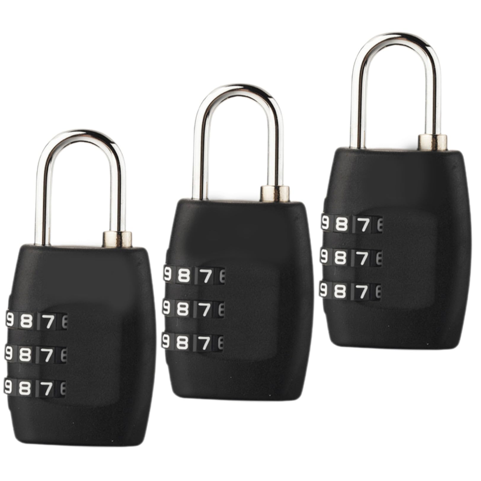 3 pezzi Lucchetti Valigia Combinazione Cifre Serrature Portatili per Viaggio Zaini e Armadietti Design Semplice e Sicuro per Bagagli e Borse
