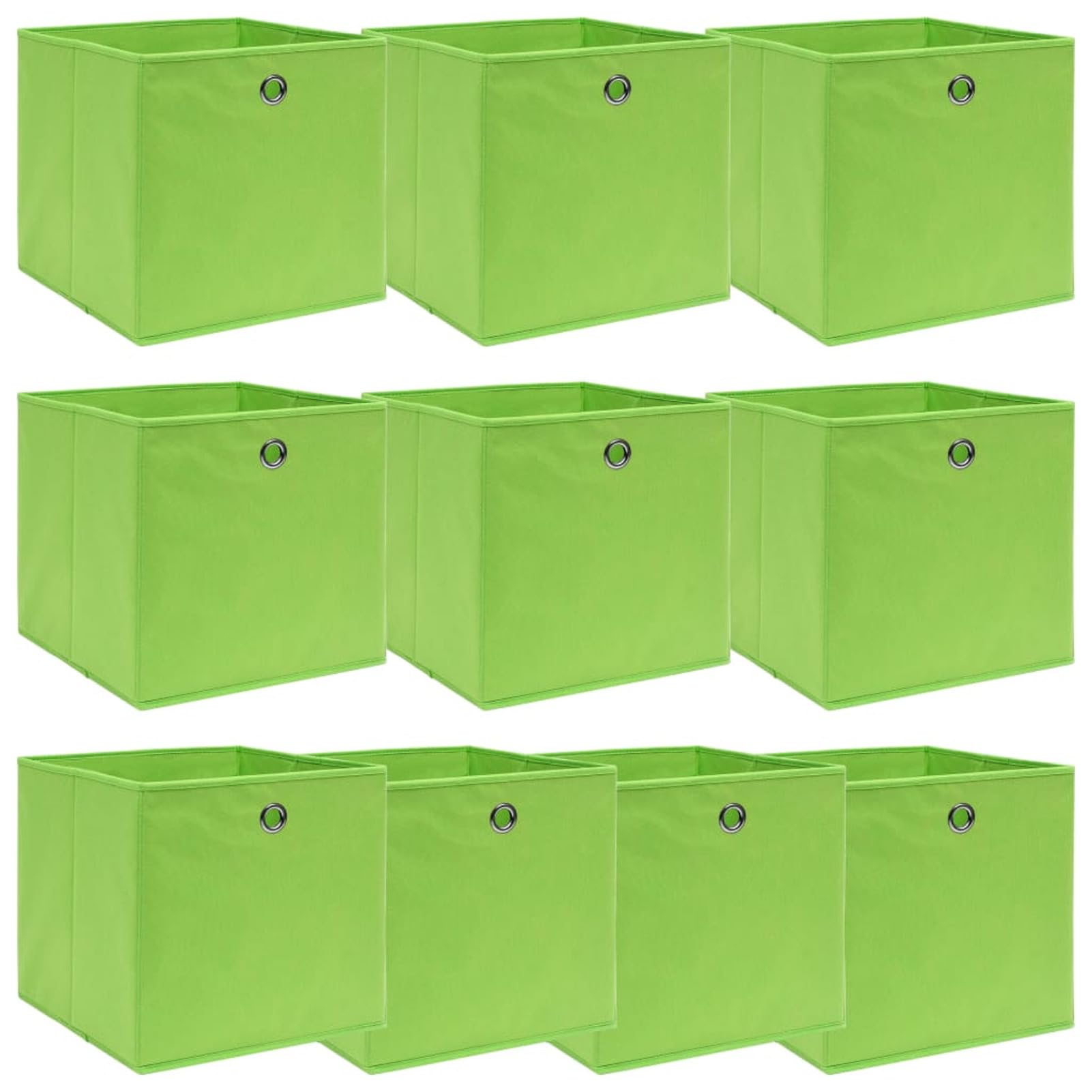JUDYY Aufbewahrungsboxen 10 STK Spielzeugkiste, Aufbewahrungskiste, Kleideraufbewahrung, Kleideraufbewahrung & Organisation, Grün 32×32×32 cm Stoff