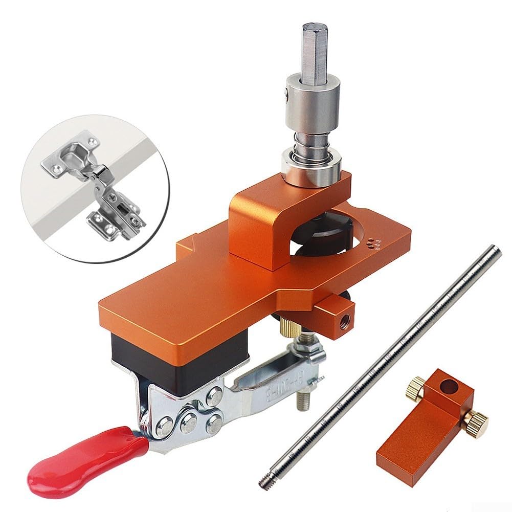 Tools Plus - Instalación de gabinete en 1025 mm de grosor, con abridor de posicionamiento de cadena para carpintería, adaptable, kit de plantilla de perforación de bisagra de 35 mm