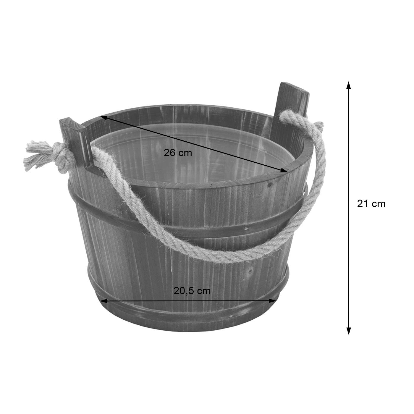 Cubo Cubo para sauna hwc-b26 con inserto y cucharón madera de pino