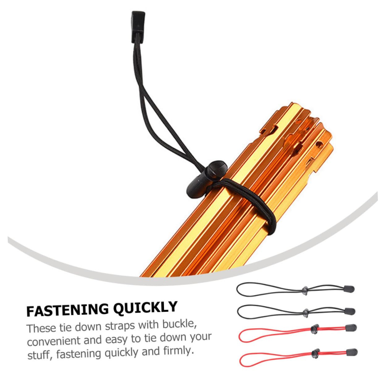 Angoily 4pcs Adjustable Outdoor Camping Tie Straps Multi-Functional Elastic Binding Ropes for Luggage and Cargo Wear-Resistant for Hiking Picnics and Travel