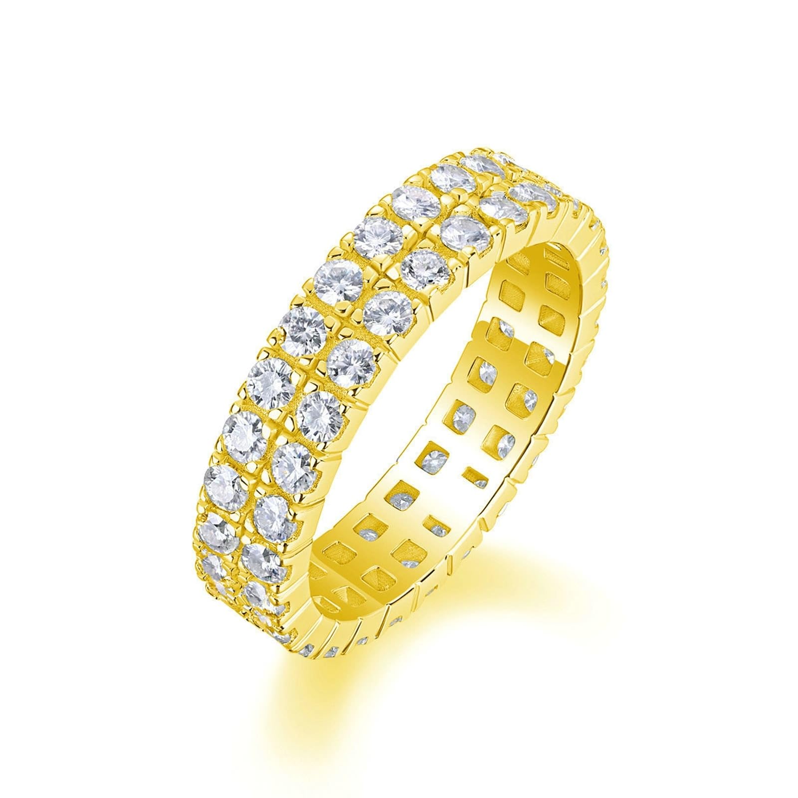 KnSam Anillo de boda de oro de 9 K/14 K/18 K, joyas auténticas, anillos de amistad eterno con moissanita, anillos de banda de oro amarillo Au 375/585/750, talla 47-65