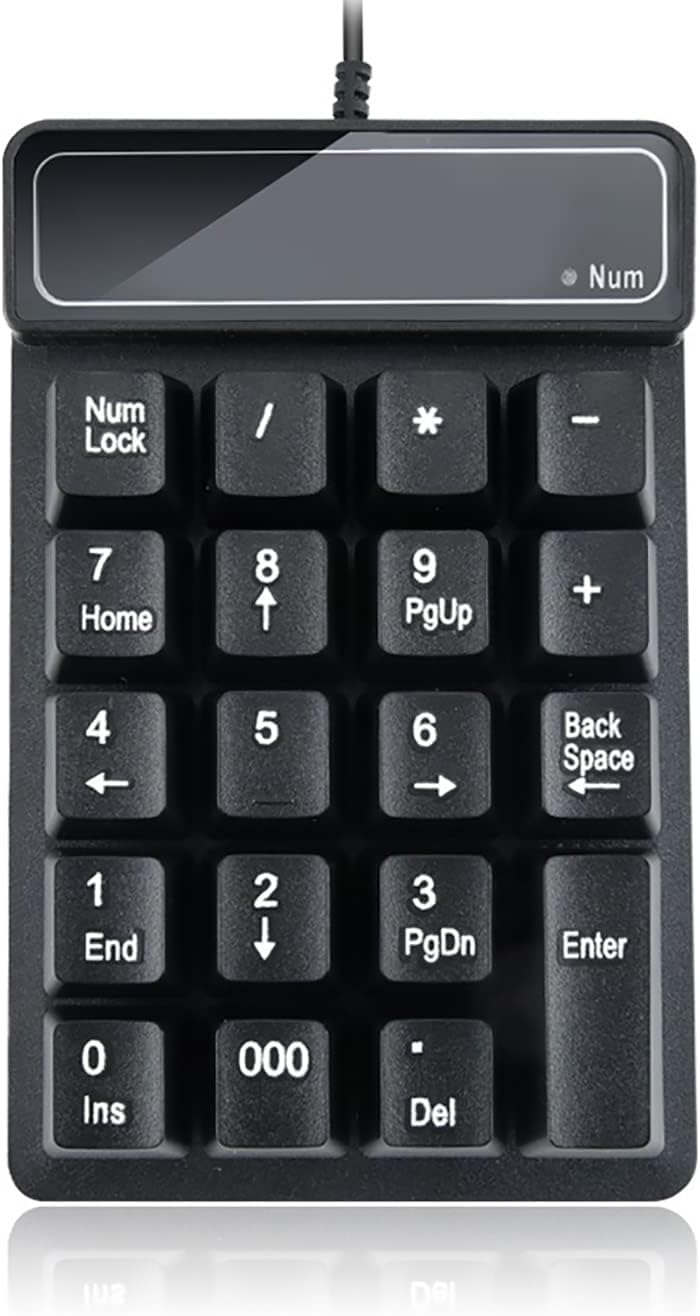 JPHTEK Number Pad, Mechanical USB Wired Numeric Keypad with Blue LED ...