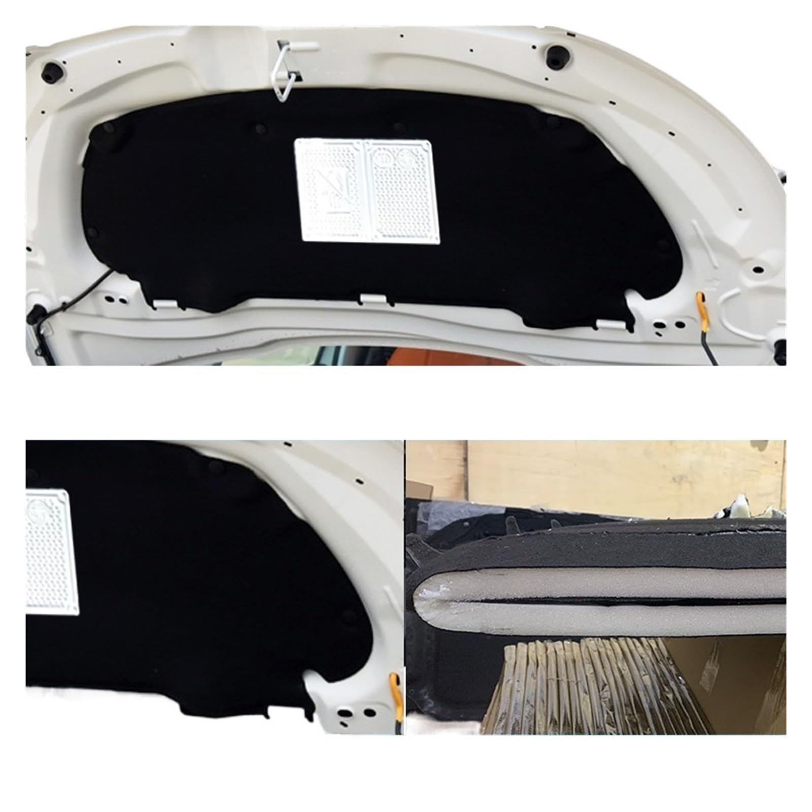 Compatible avec Peugeot 408/508/2008/3008/4008 Isolation phonique et thermique en coton for capot avant et pare-feu for moteur(Peugeot2008)