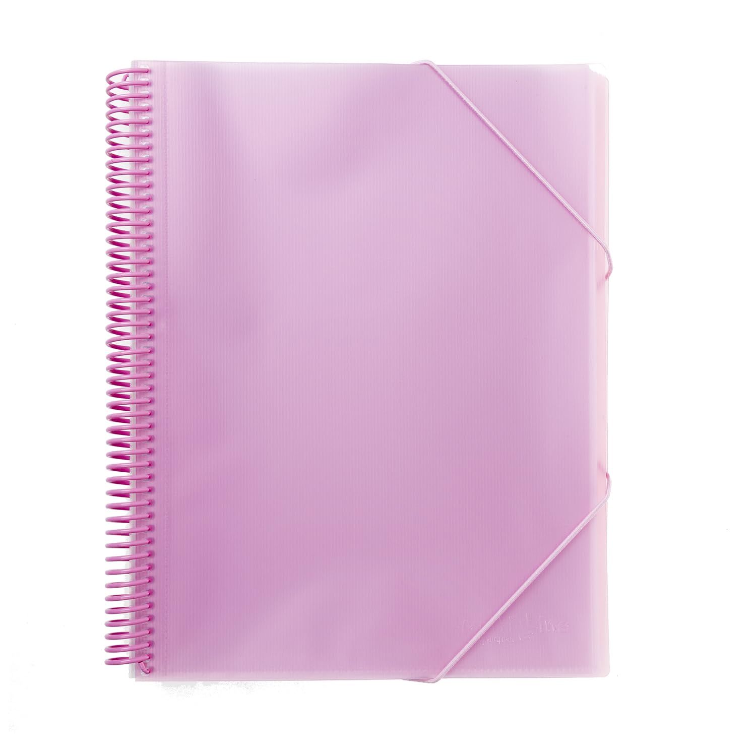 Grafoplas - Carpeta con Fundas Transparentes, A4, Rosa Claro, 50 Forros de Polipropileno Extra, Tapas de Plástico Flexible, Espiral PVC, Maxiplás Multiline, Perfecto como Material Escolar y Oficina