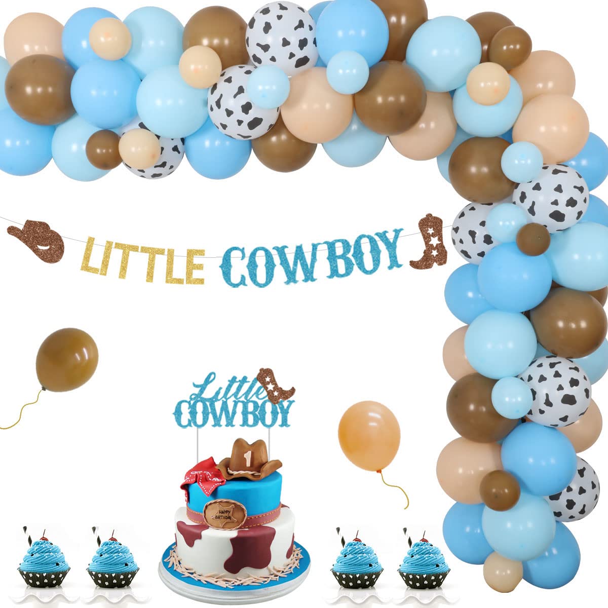 Buy Little Cowboy Baby Shower Decorations for Boy Random Blue Balloon