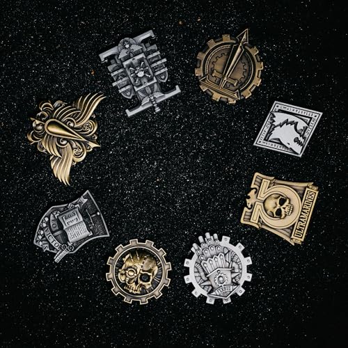 Starforged Warhammer 40K Imperium der Menschheit Space Marines Aeldari Eldar Naklejki Kolekcja Pin Badge Broszka Biżuteria dla mężczyzn, cynk, żaden kamień szlachetny, 59.2 mm x 48.8 mm, Stal stopowa