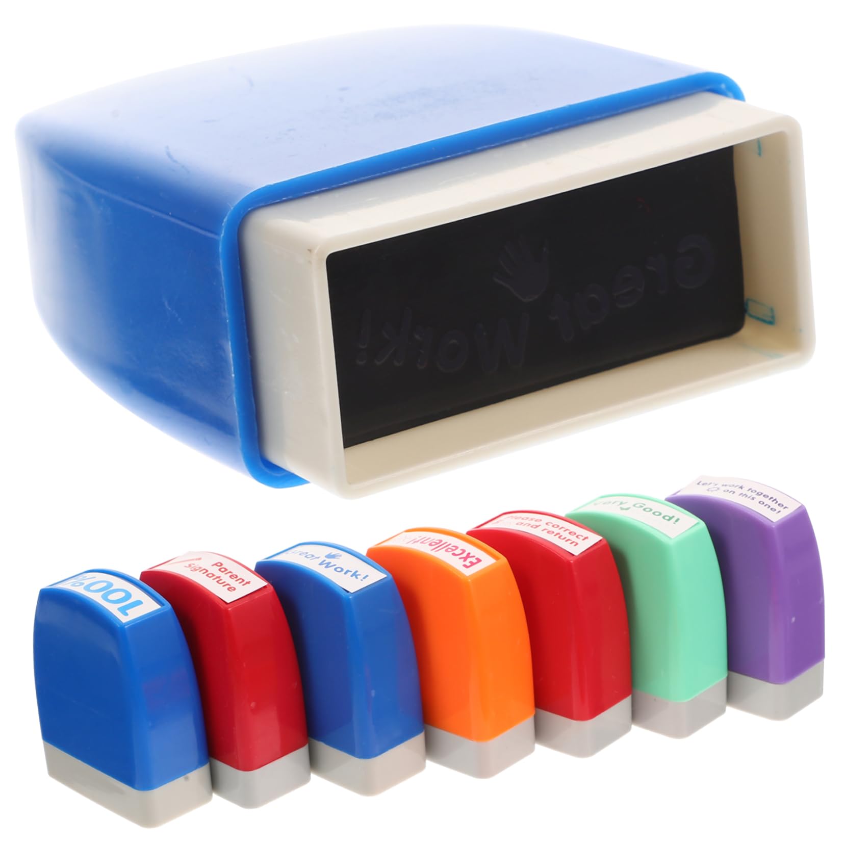 GALPADA Set da 8 Timbri Colorati per Insegnanti Piccoli Riutilizzabili Timbri Multifunzione per Osservazioni Compiti e Stimolare Ragazzo Ragazza in Classe