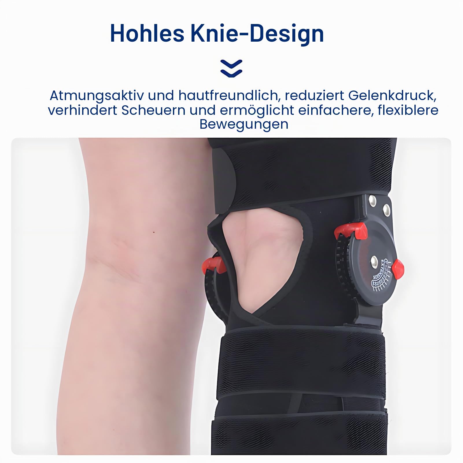 Verstellbare Gelenk-Kniebandage ROM Kontrolle – Leichter Knie-Immobilisator für ACL Meniskus Bänder – Post-OP Knieschiene Unisex für linkes oder rechtes Bein
