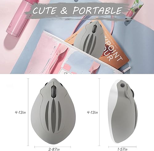 Miniatura 4 de Ratón inalámbrico, lindo ratón de hámster para manos pequeñas, 2.4G 1200DPI mouse silencioso con receptor USB, mouse inalámbrico para niños para PC,
