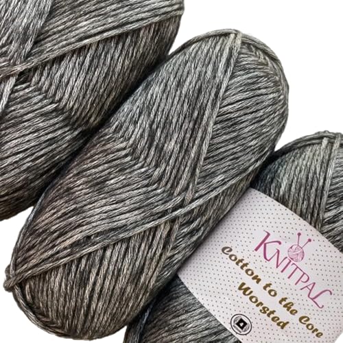 Image of Cotton to The Core Worsted Cotton Yarn, 3-Pack (654Yds /300G), Pitch Black