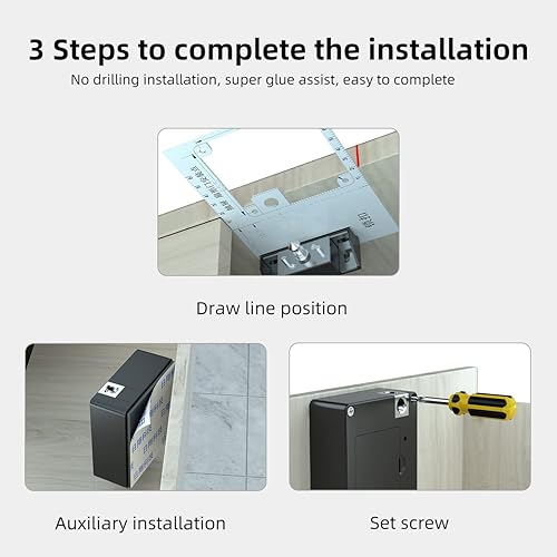 Miniatura 3 de RIXIANG Cerraduras magnéticas para gabinete muebles ocultos con compartimento secreto estante de muebles ocultos cerraduras ocultas para niños