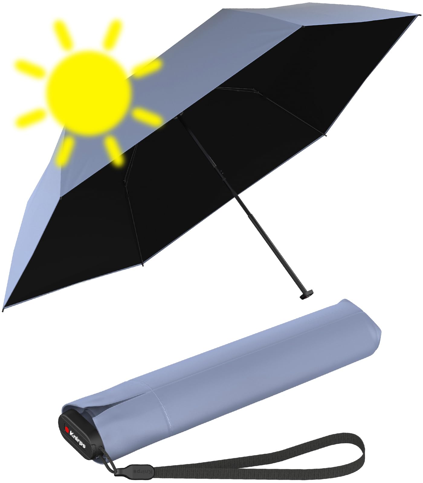 Knirps paraguas US.050 Ultra Light Slim Manual Heatshield Fashion Malibu/Black azul claro