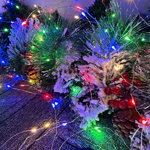 LEECOCO 6 Stück 2m 20 Led lichterkette mit batterie,fur Weihnachten, Hochzeitsdekoration (6 Stück Mehrfarbig)