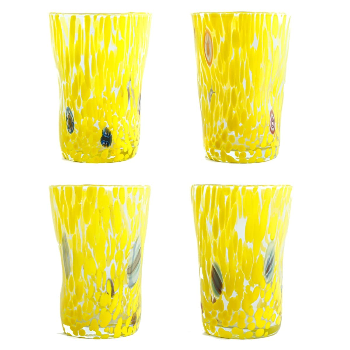 Verres en verre de Murano jaunes pour remplacer la vaisselle terne par de la couleur