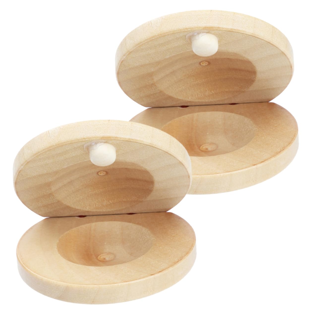 ERINGOGO Handmade Wood Castanets 2pcs Small Musical Instruments for Music Enthusiasts Students