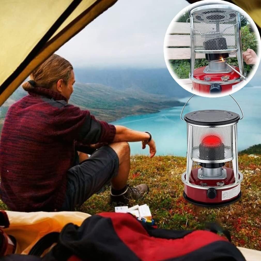 Namiotowy palnik naftowy regulowana siła ognia grzejniki do wewnątrz odkryty Camping grzejniki olejowe poręczna kuchenka kempingowa podgrzewacz(4.6L/Red)
