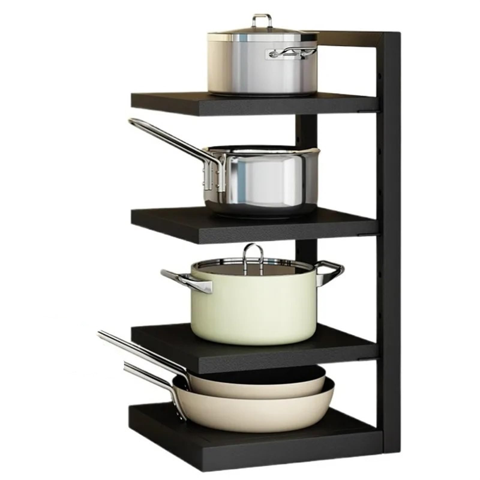 YXINAER Pots and Pans Organizer Shelf Under Sink Organizer Pot and Pan Rack metal Adjustable utensil storage holder for under Cabinet Kitchen