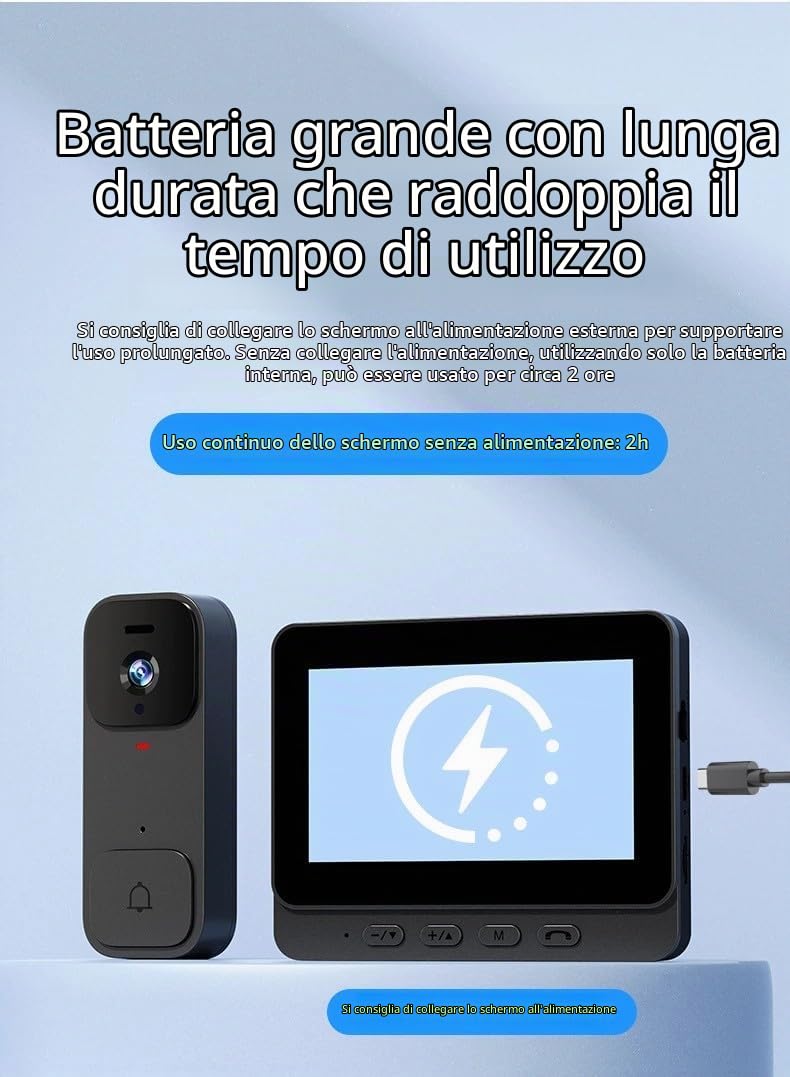 X7 Videocitofono Smart per Uso Domestico con Schermo Display, Interfono Senza Fili e Videosorveglianza ad Alta Definizione