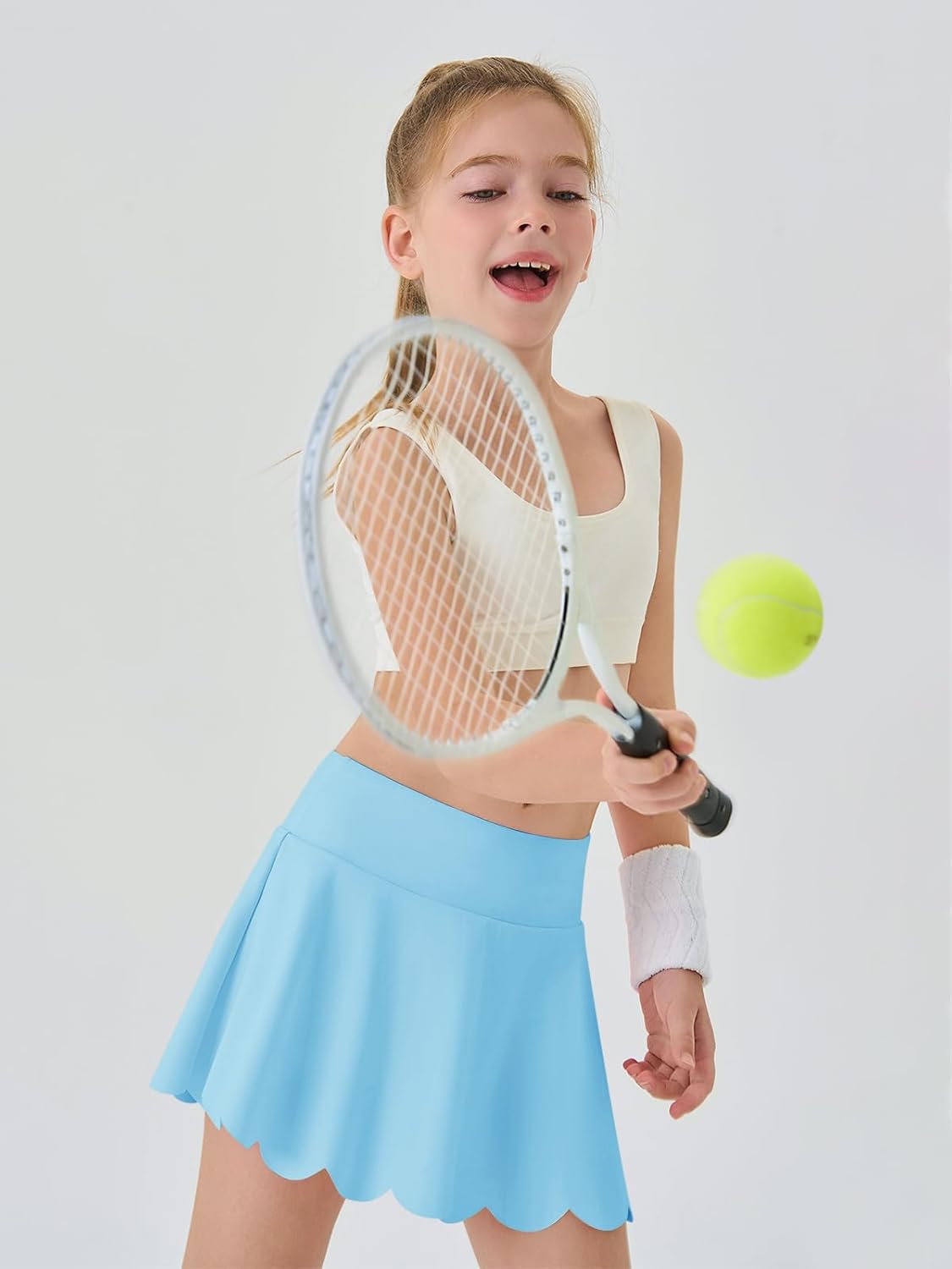 Haloumoning Girls Skorts Flowy Butterfly Athletic Shorts Kids A Line Pleated Tennis Golf Skirts with Pockets - Image 5