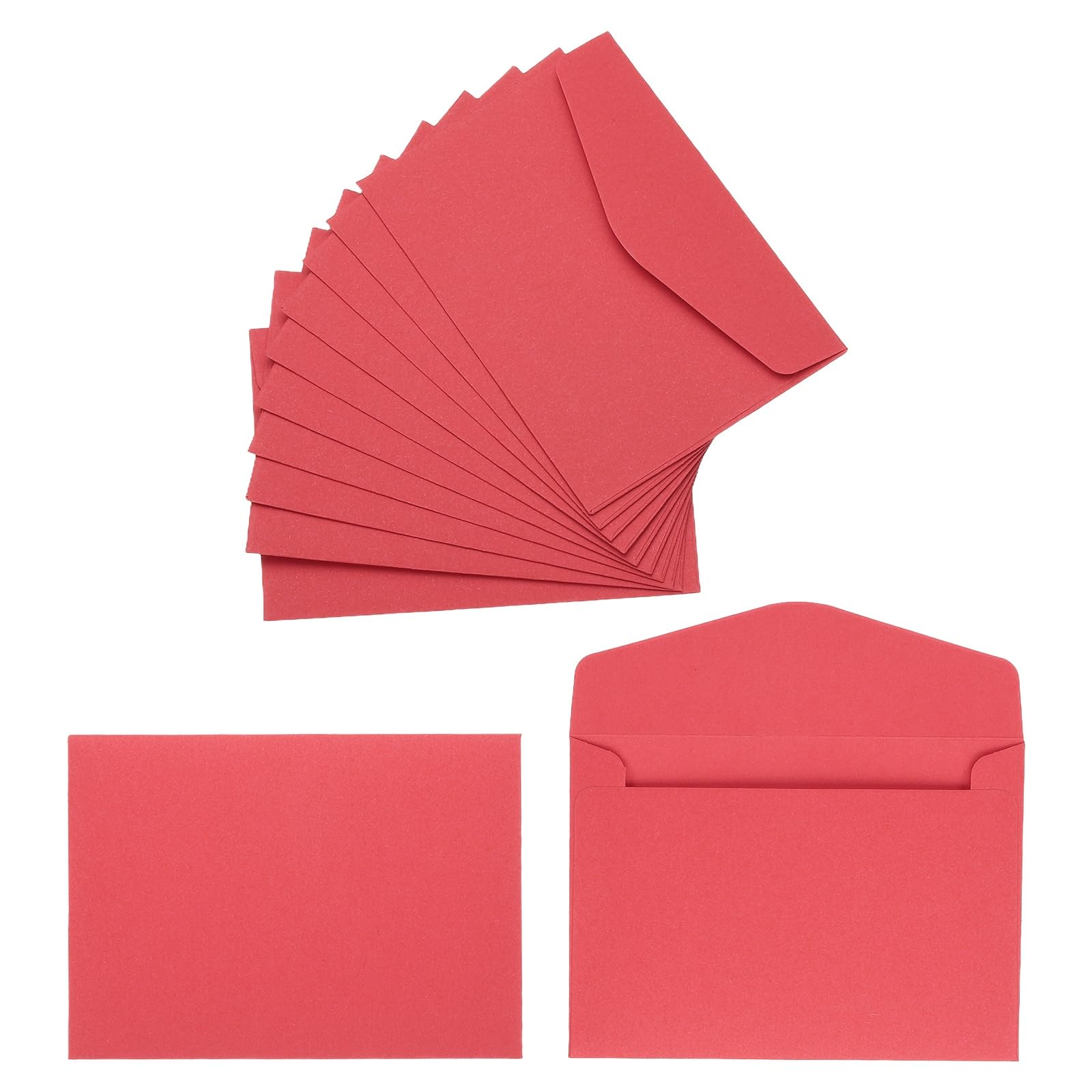 PATIKIL 120Pcs Gift Cards Envelopes, 110GSM Paper Colored Mini Envelopes Small Card Holder for Business Mailing Invitations Greeting Weddings Party, Red, 4.5 x 3.2 Inches