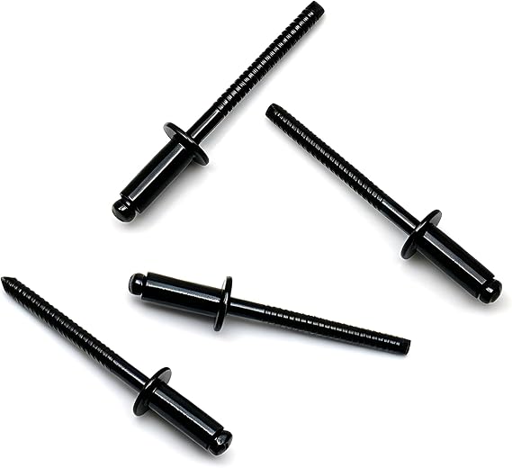50 Pcs Black Stainless Steel Blind Rivets, 3/16 x 1/2 (4.8x12mm), Core Pulling Rivets, Grip Range 6.3-7.9mm