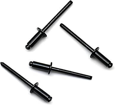 50 Pcs Black Stainless Steel Blind Rivets, 3/16 x 1/2 (4.8x12mm), Core Pulling Rivets, Grip Range 6.3-7.9mm