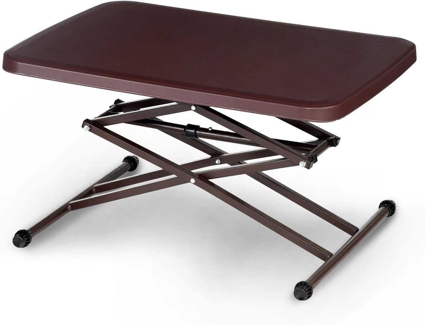 A to Z Hub Height Adjustable Multi-Purpose Plastic Table for Study, Dining & Outdoor (Folding Table, Rectangular, Brown)