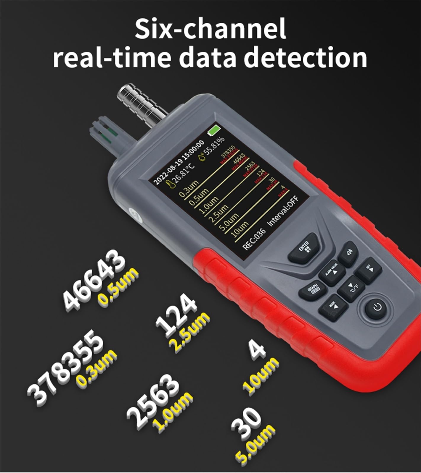 Misuratore Portatile della qualità dell'Aria Rilevatore PM2.5 qualità dell'Aria Interna IAQ Polvere PM 0,3 Sensore PM 10 Strumento rilevatore di Gas PM2.5