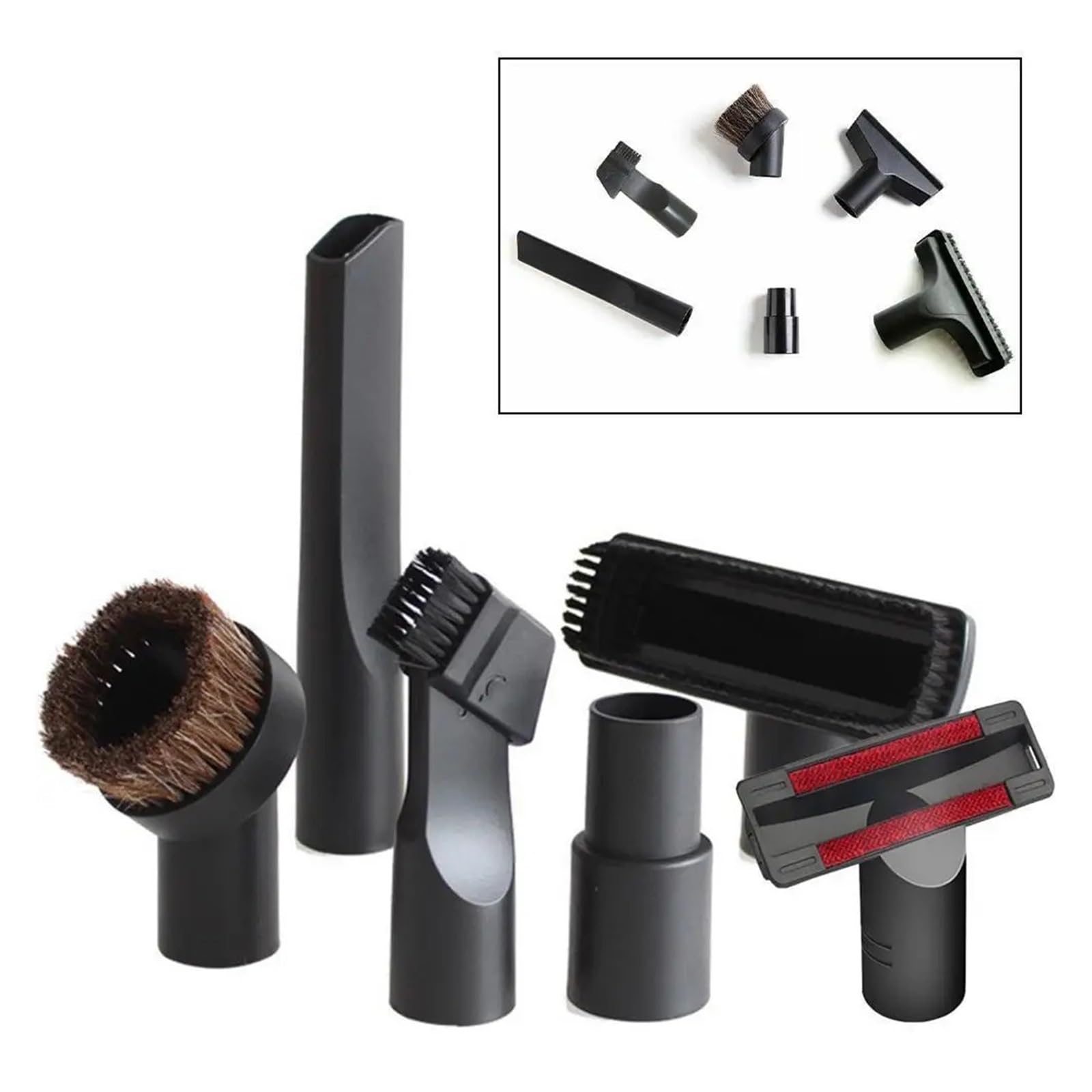 6 en 1 Compatible con Boquilla de Cepillo de aspiradora y Kit de Accesorios Vax, Volta, Bissell Reductor Accesorio Convertidor Adaptador de Puerto de Manguera de Polvo