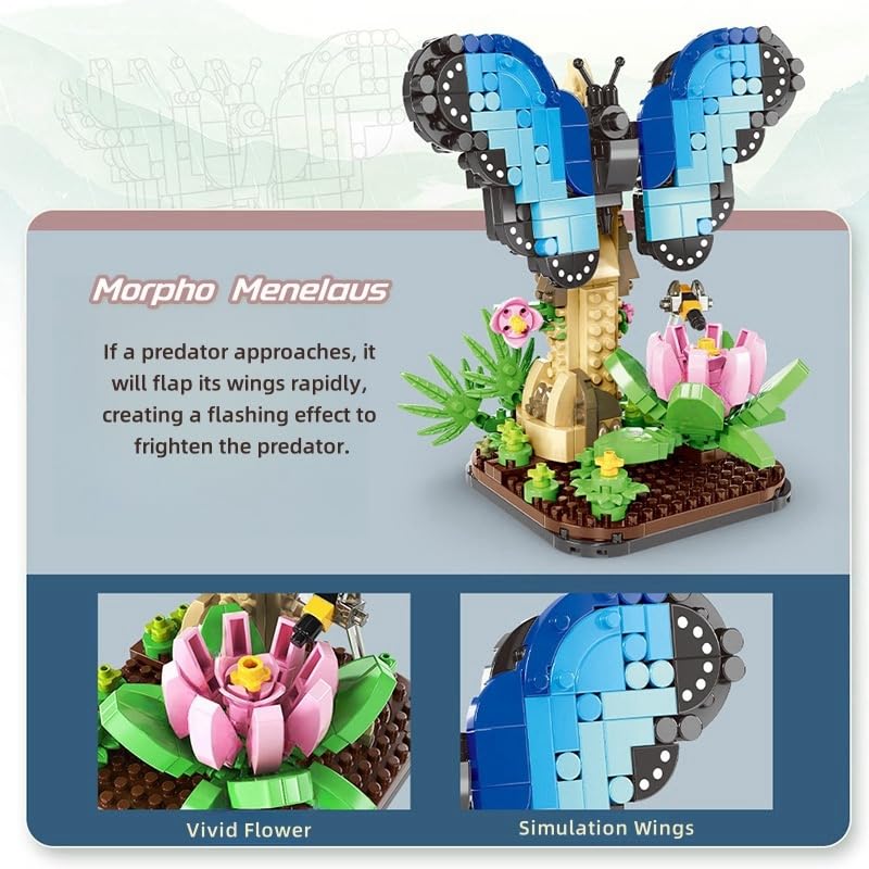 JVAVNE Insect Animal Building Blocks Set, Butterfly Cute Building Toy, Mini Animals Building Bricks Kits - Image 2