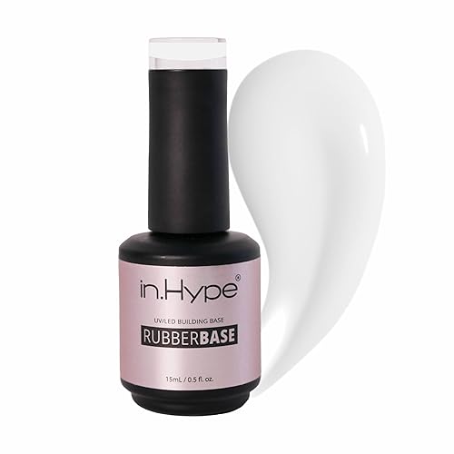 Capa base de goma elástica N.HYPE. Curable UVLED. Revestimiento corrector con adherencia mejorada. Remojar (almendra)