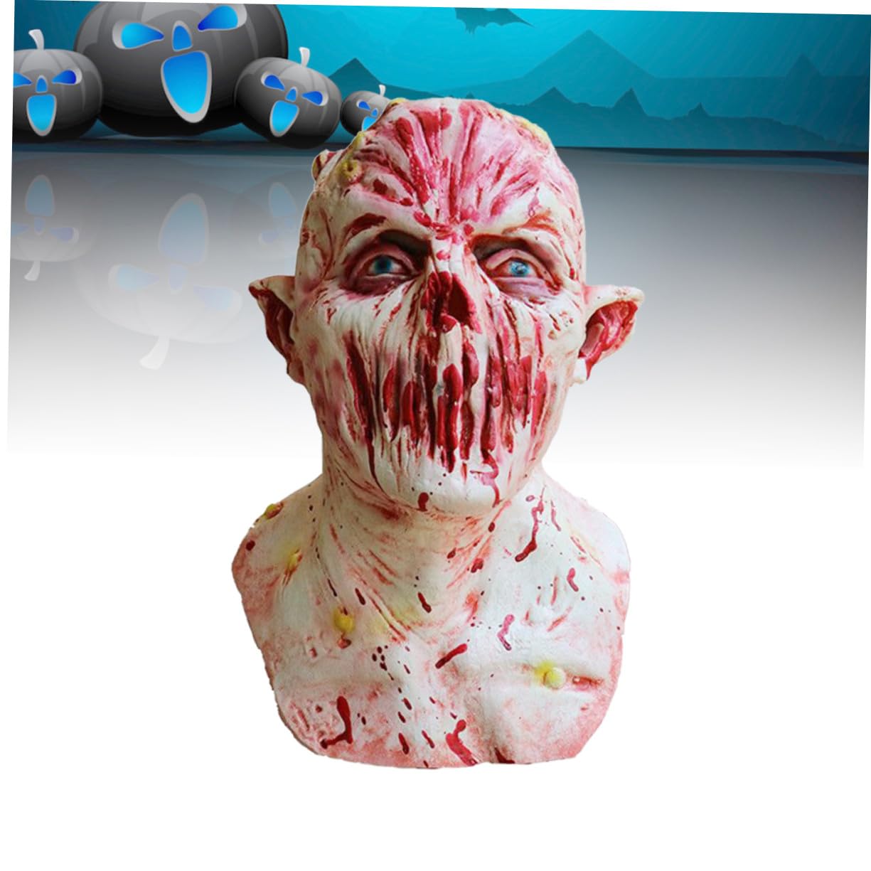 Maschera senza Labbra Zombie Halloween Design Poroso per Visione Chiara Materiale Resistente per Feste in Maschera