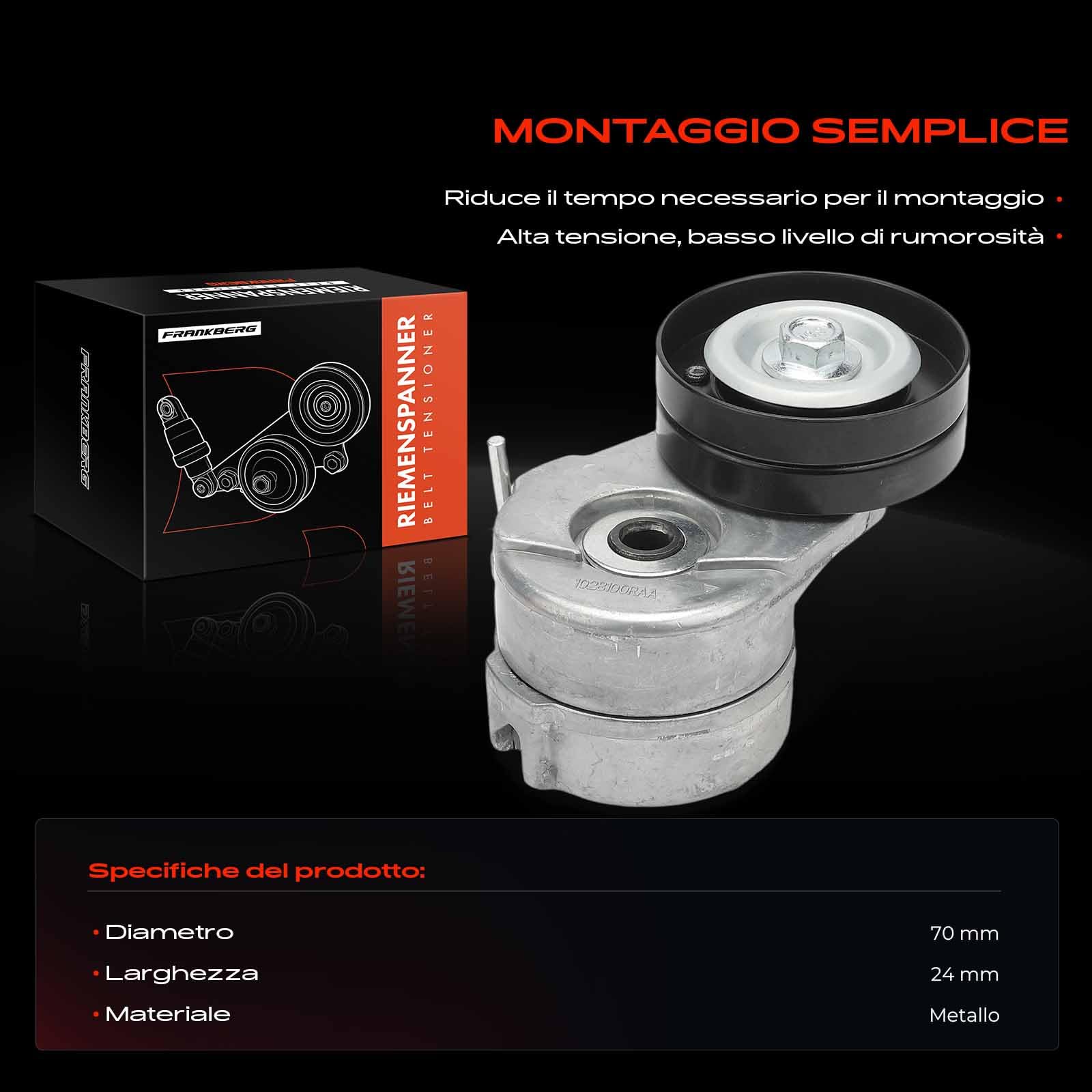 Frankberg Puleggia Guida a Rulli Compatibile con Cherokee KJ 2.8 CRD 4WD Cherokee KJ 2.8 CRD 4x4 Cherokee KJ 2.5 CRD 4WD Voyager IV RG RS 2.5 CRD Replace# K05072440AB,5066936AA