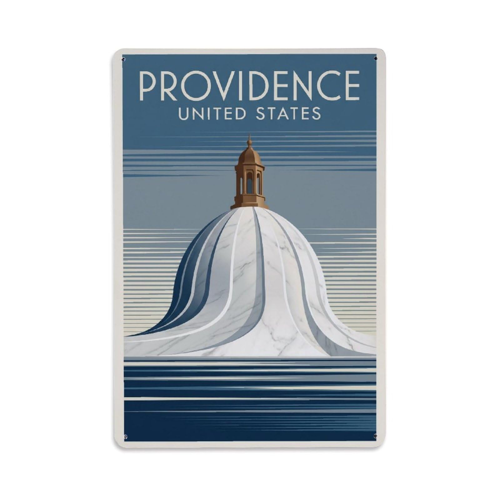 Xanthor Style Vintage Usa Providence Travel Metal Tin Sign