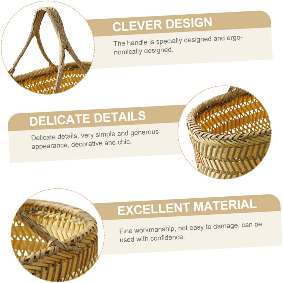 Small Handled Fruit Basket for Kitchen Storage Woven Vegetable Holder for Gardeners and Harvest Practical Egg Basket for Picnic and Home Organization Random Color