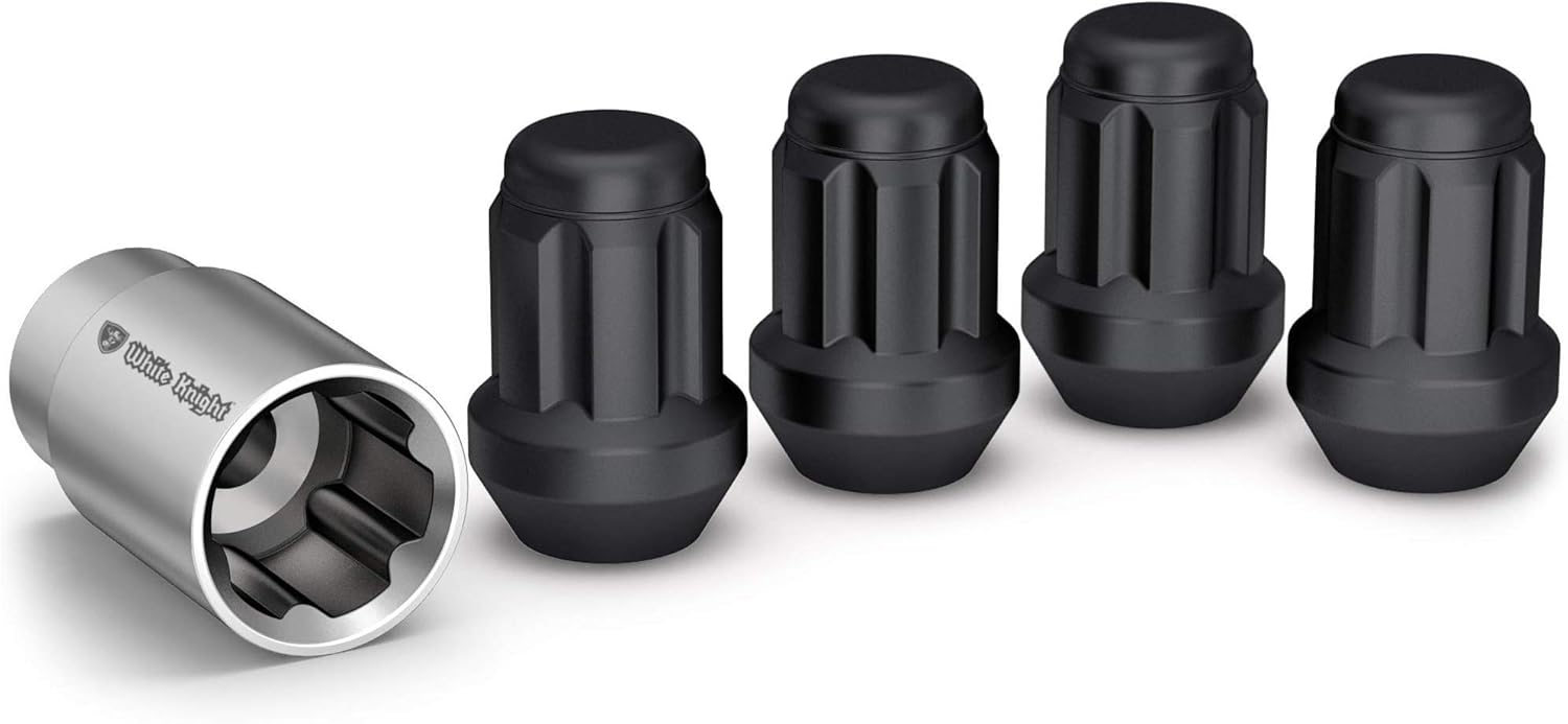 White Knight 40700SMBT Matte Black Wheel Lock, 4 Pack,12mm x 1.50 Thread : Automotive