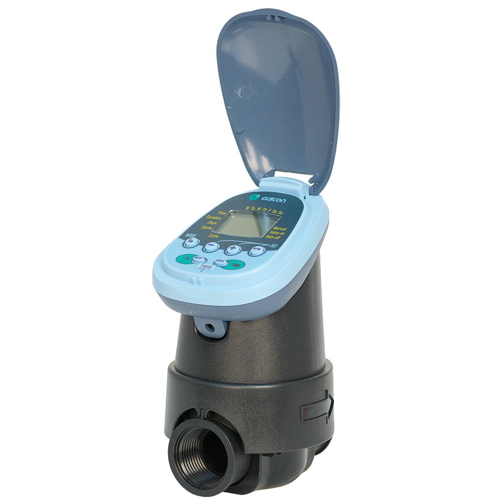 Galcon 7101D Controlador de batería de 1 estación con válvula Impermeable de 1 Pulgada